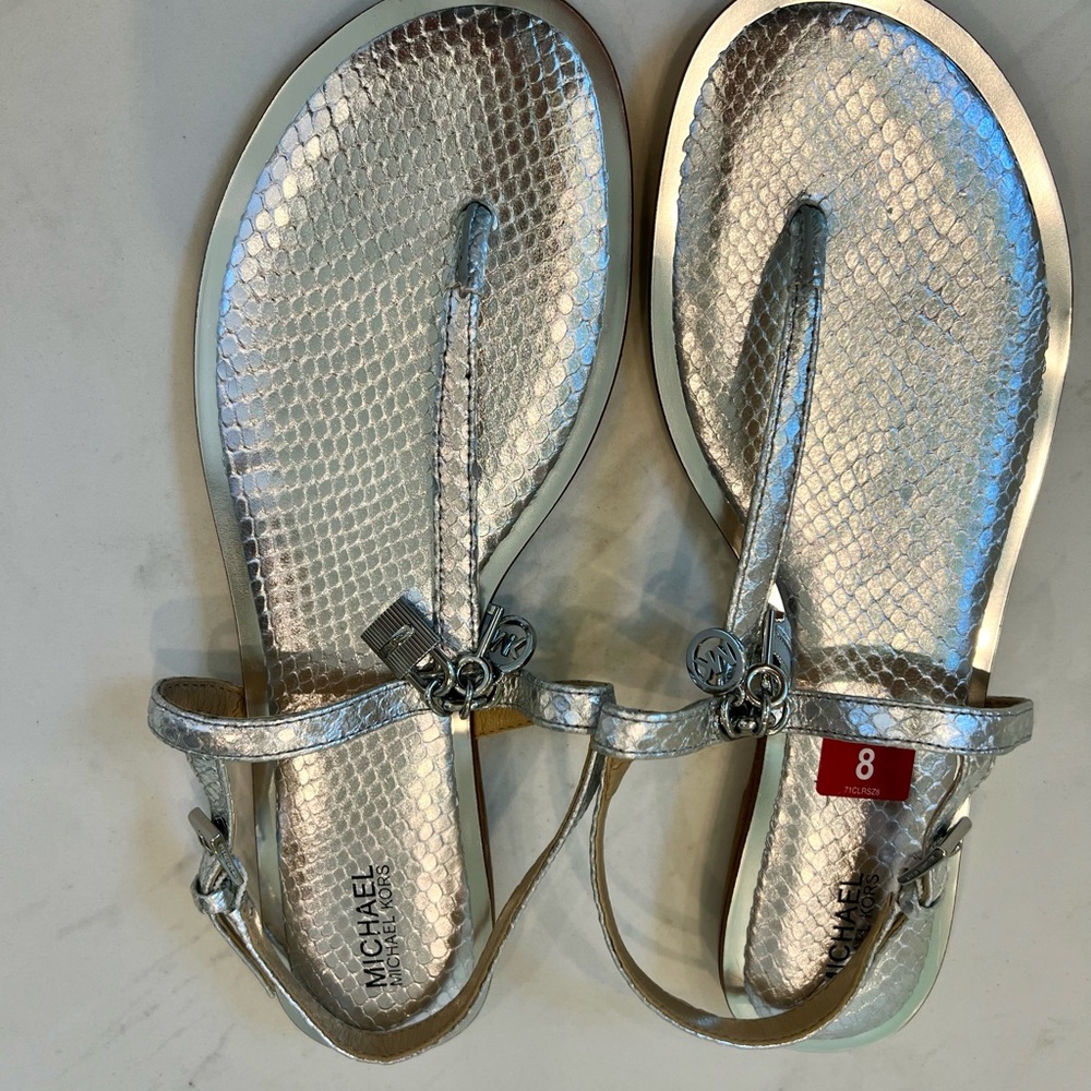 Michael Kors Metallic Silver Sandals